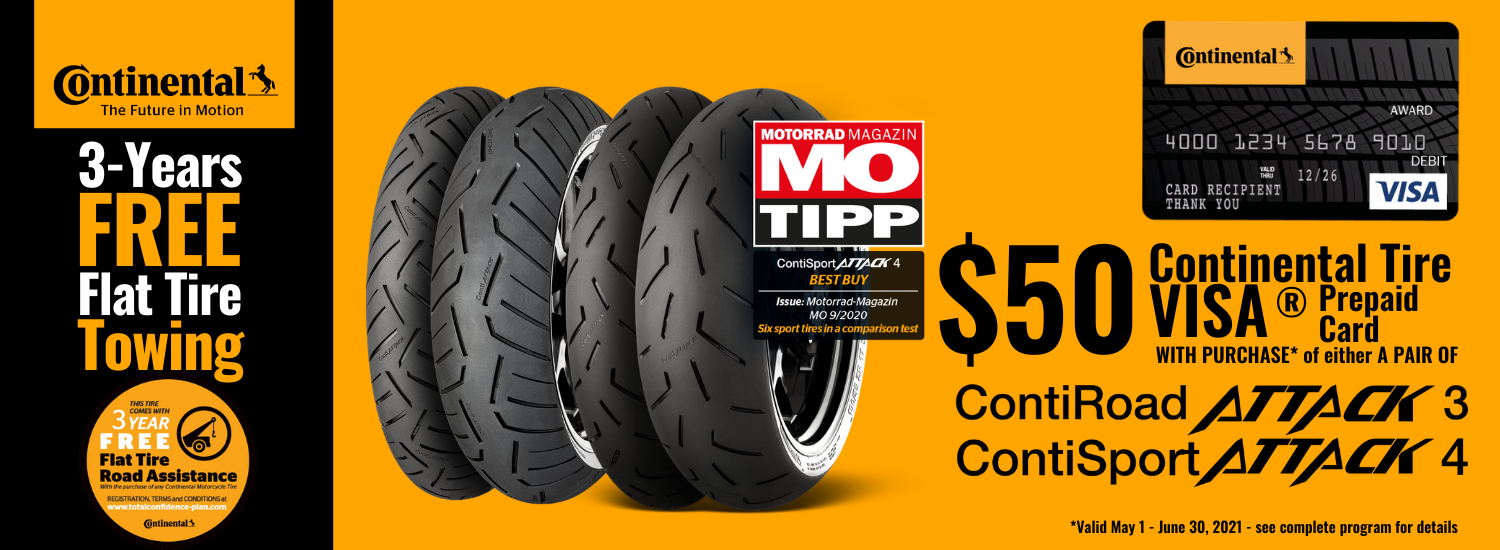 Continental Offers Rebate For Two Premium Motorcycle Tires