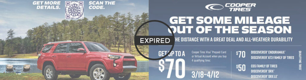 Cooper Tire 2021 Spring Rebate Giga tires