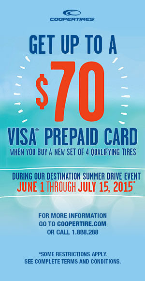 Cooper Tires Visa Prepaid Card Reward Offer C R Tire Company