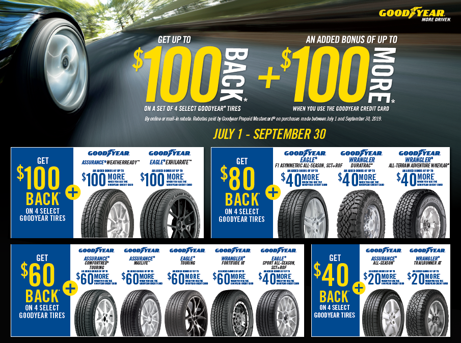 Enjoy Double Rebates With Goodyear Evans Tire Service Centers