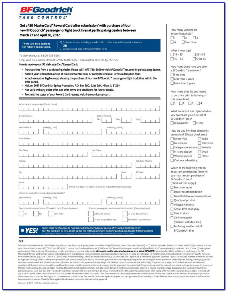 Michelin Rebate Form Fall 2018 Universal Network