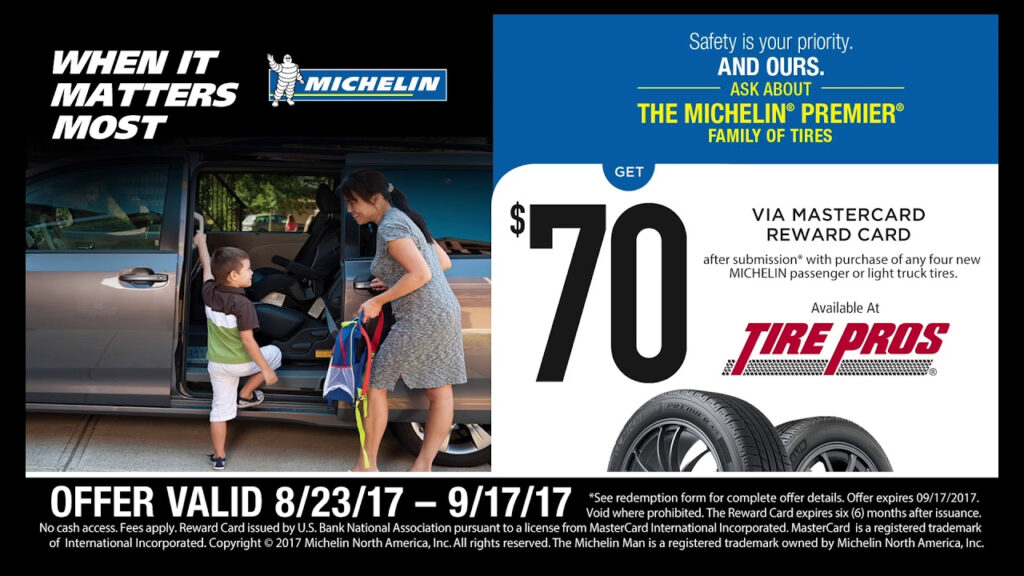 Settle Tire Pros Michelin Rebate Fall 2017 YouTube