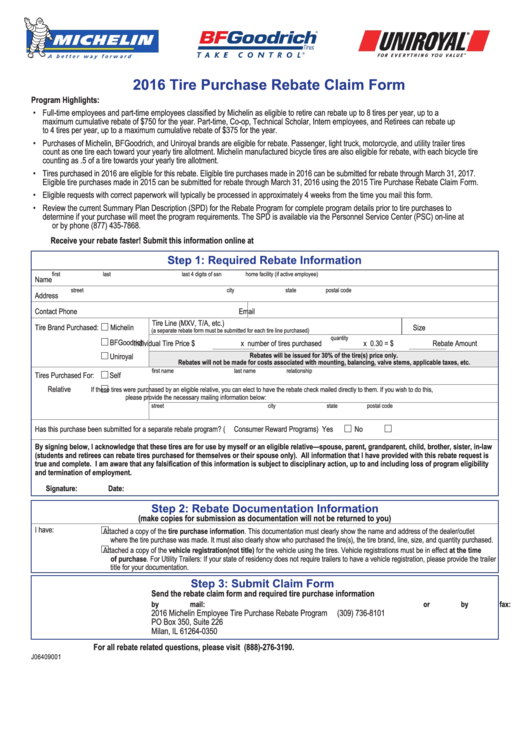 Top 5 Michelin Rebate Form Templates Free To Download In PDF Format