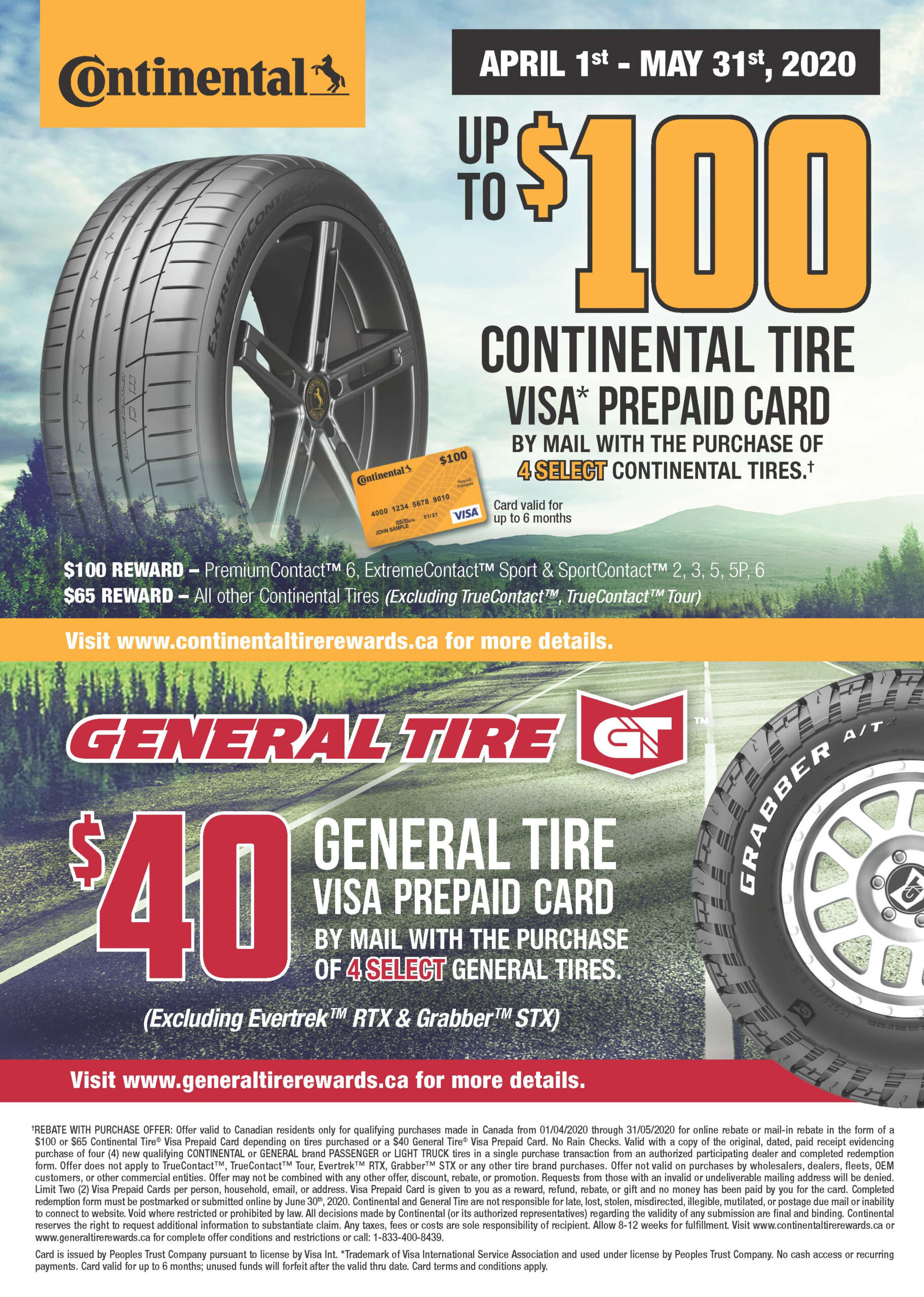 Continental General Spring 2020 Rebate Signature Tire Centres