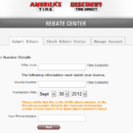 Https dt rebatepromotions Submit Your Discount Tire Rebate Online