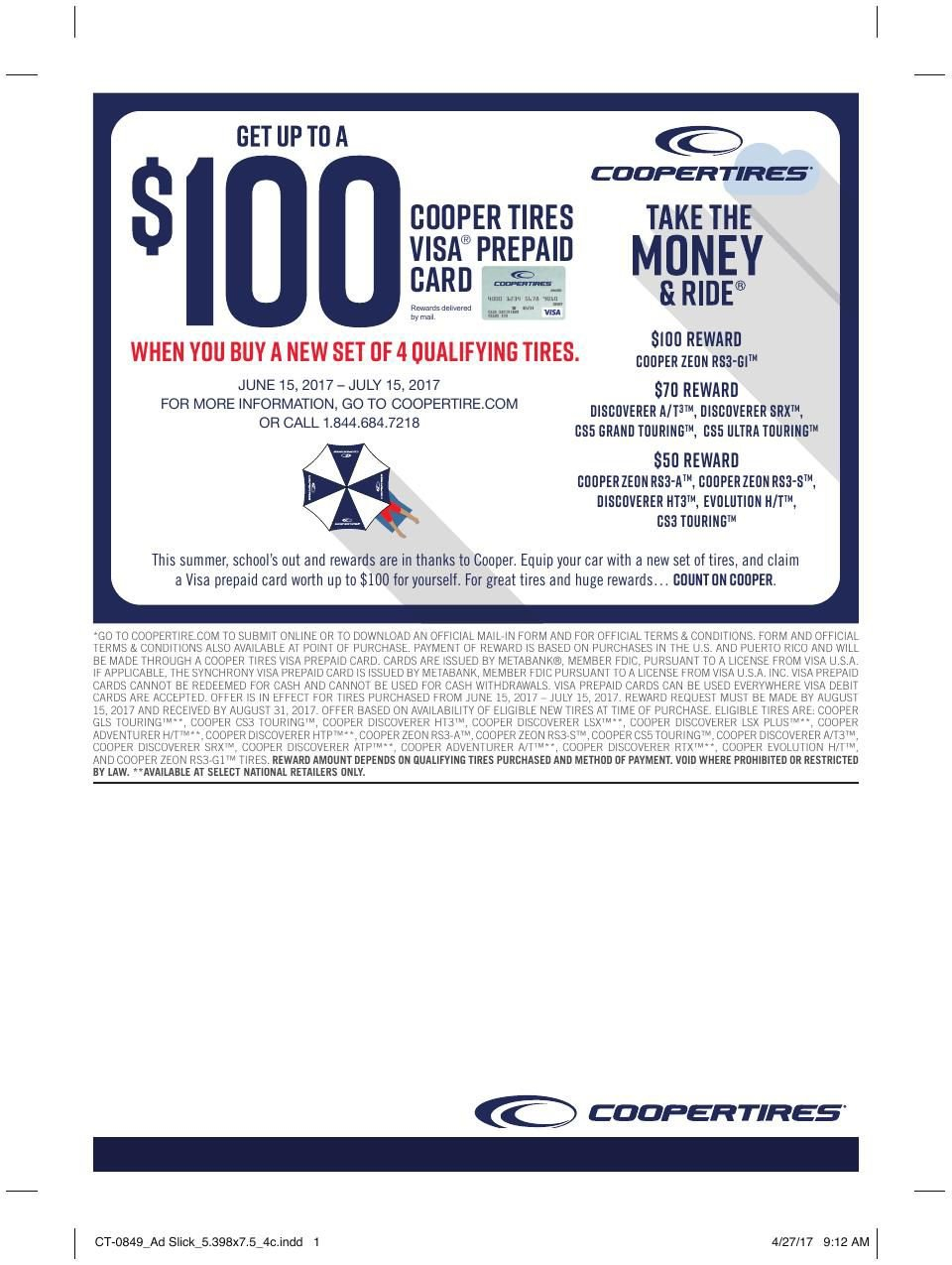 Cooper Tire Dealers To Promote Summer Rebate Tires Advertise With