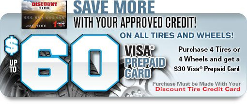 DT 60 Visa Prepaid Card By Mail With The Purchase Of A 4 Tire wheel 