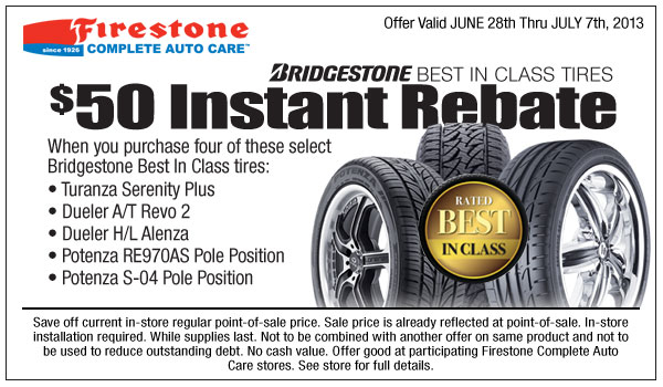 Firestone Tire Coupons 2014