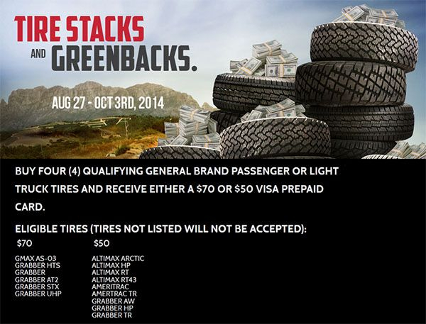 General Tire Up To 70 Mail in Rebate September 2014 General Tire 