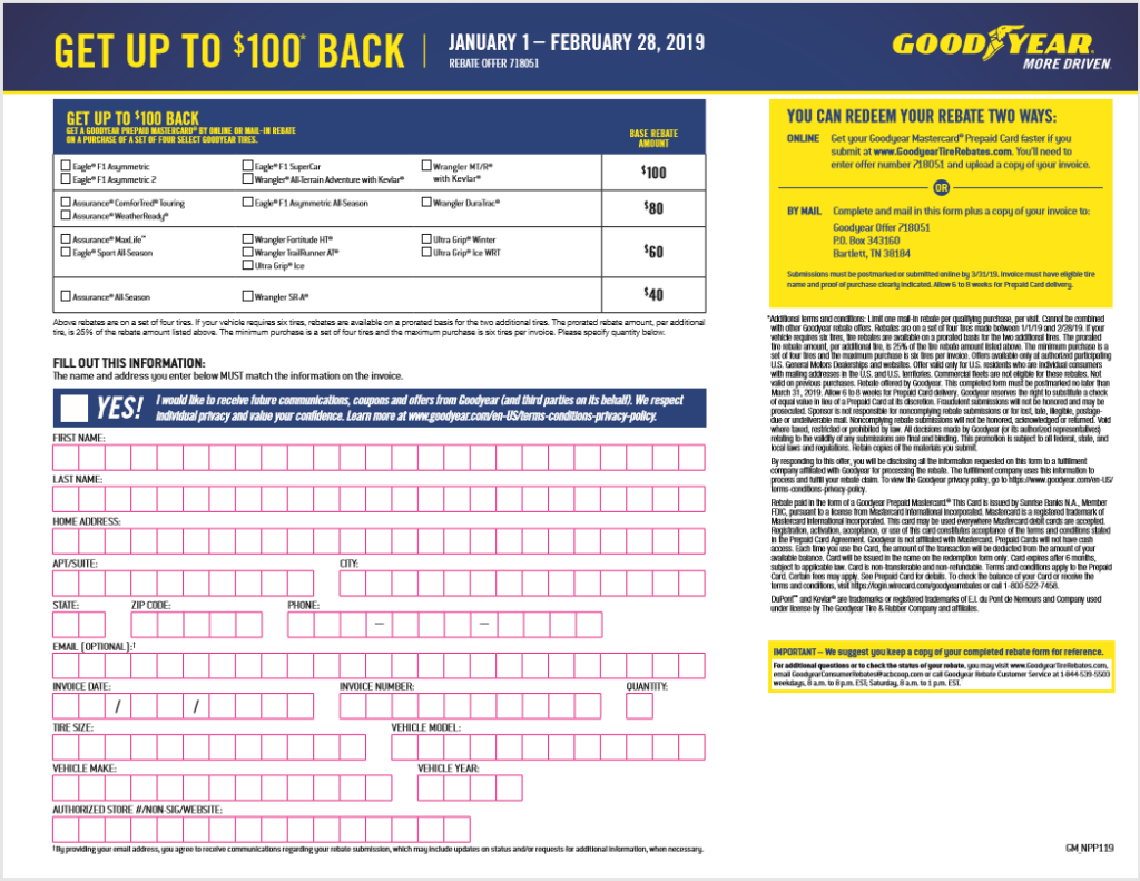 Goodyear Rebate Form 2023