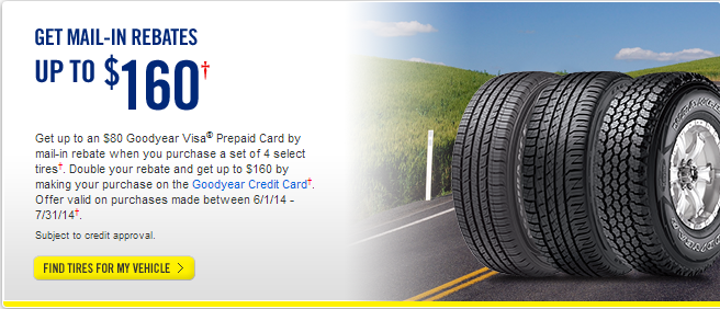 Goodyear Tires Mail in Rebates FamilySavings