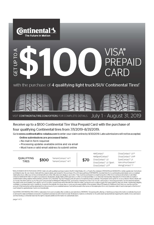 Continental Tire Rebate Midway Chevrolet