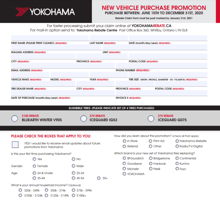 Ford Michelin Tire Rebate Form Printable Rebate Form